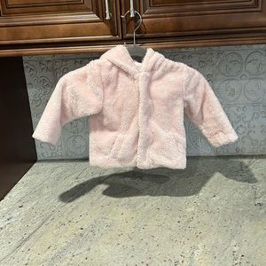 Girls Pink Minky Magnetic Me Jacket with hook, 12-18 months
